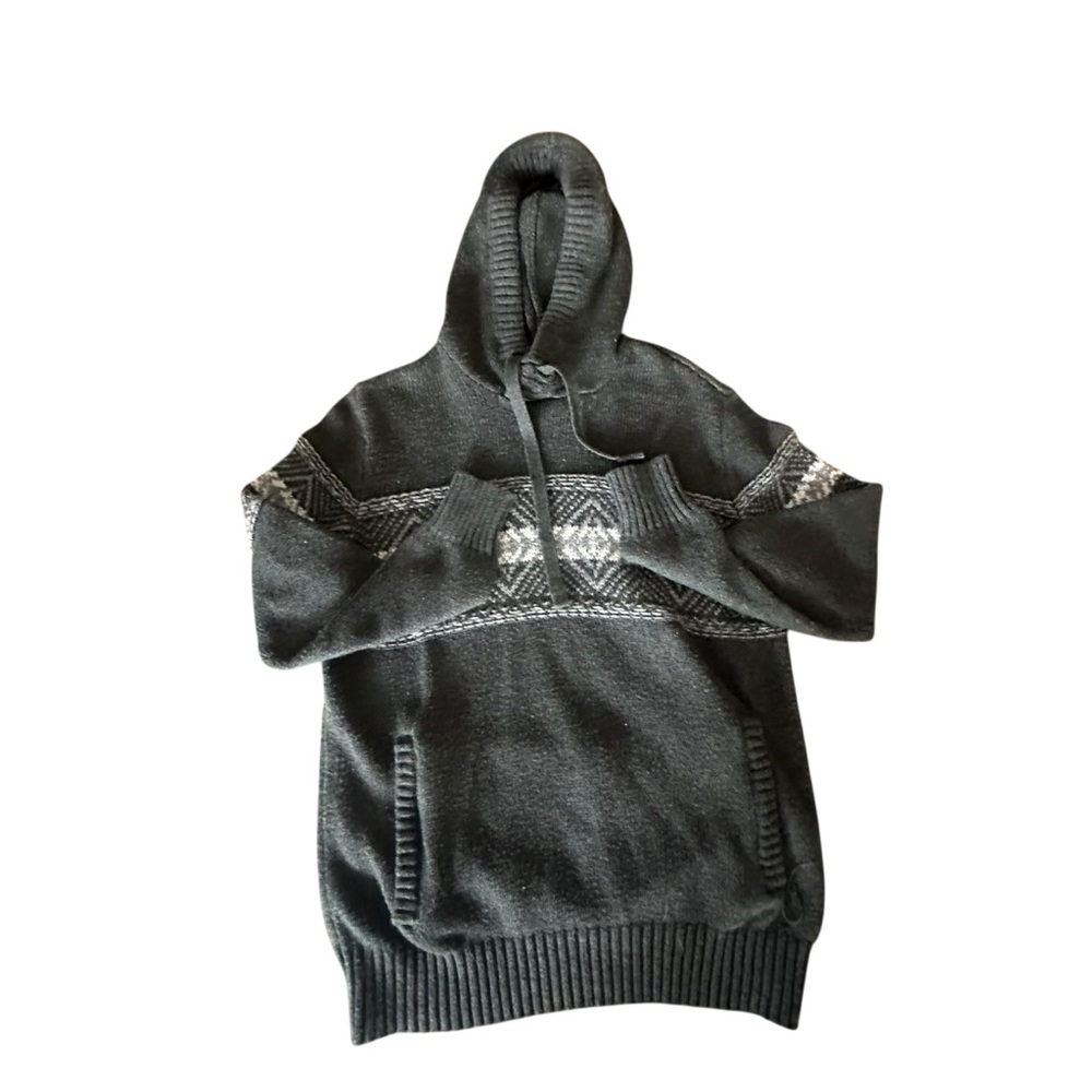 American Eagle Outfitters Gray Hooded Knit Sweater